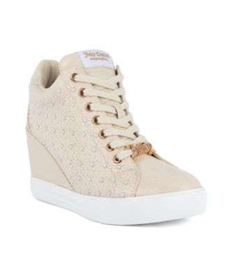 Juicy Couture Women s Jiggle Embellished Lace Up Wedge Sneakers Macy s