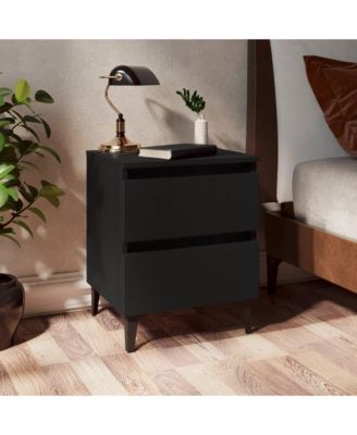 Bed Cabinets 2 pcs Black 15.7"x13.8"x19.7" Engineered Wood