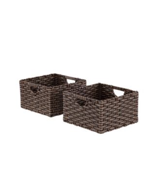 Foldable Handwoven Cube Storage Baskets, Set of 2