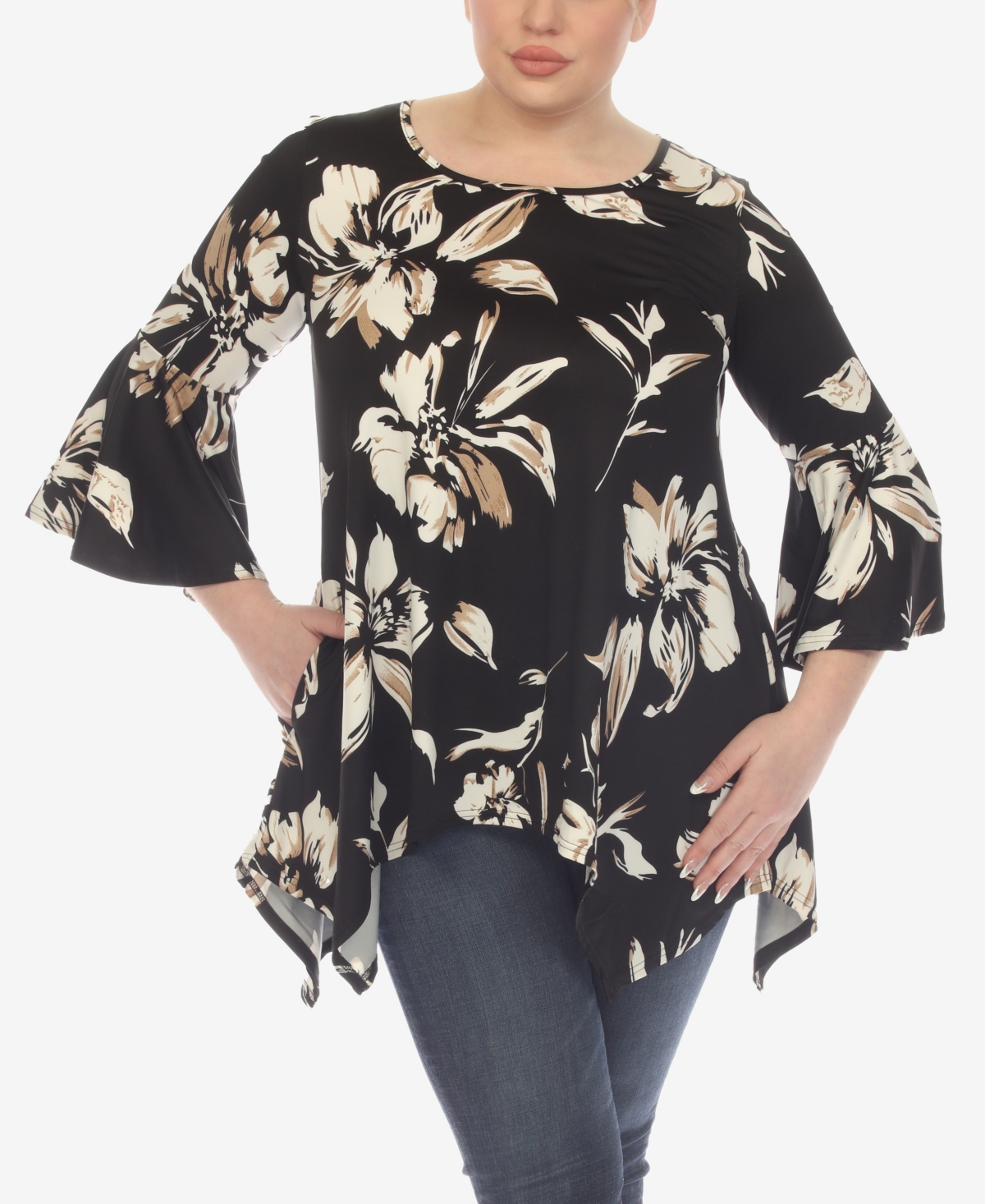 White Mark Plus Size Blanche Tunic Top