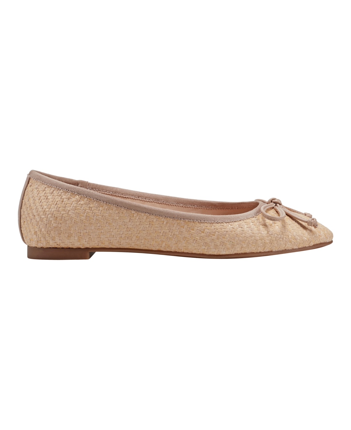 Bandolino Women's Paprika Bow Detail Ballet Flats - Light Natural Woven - Textile, Faux Leat