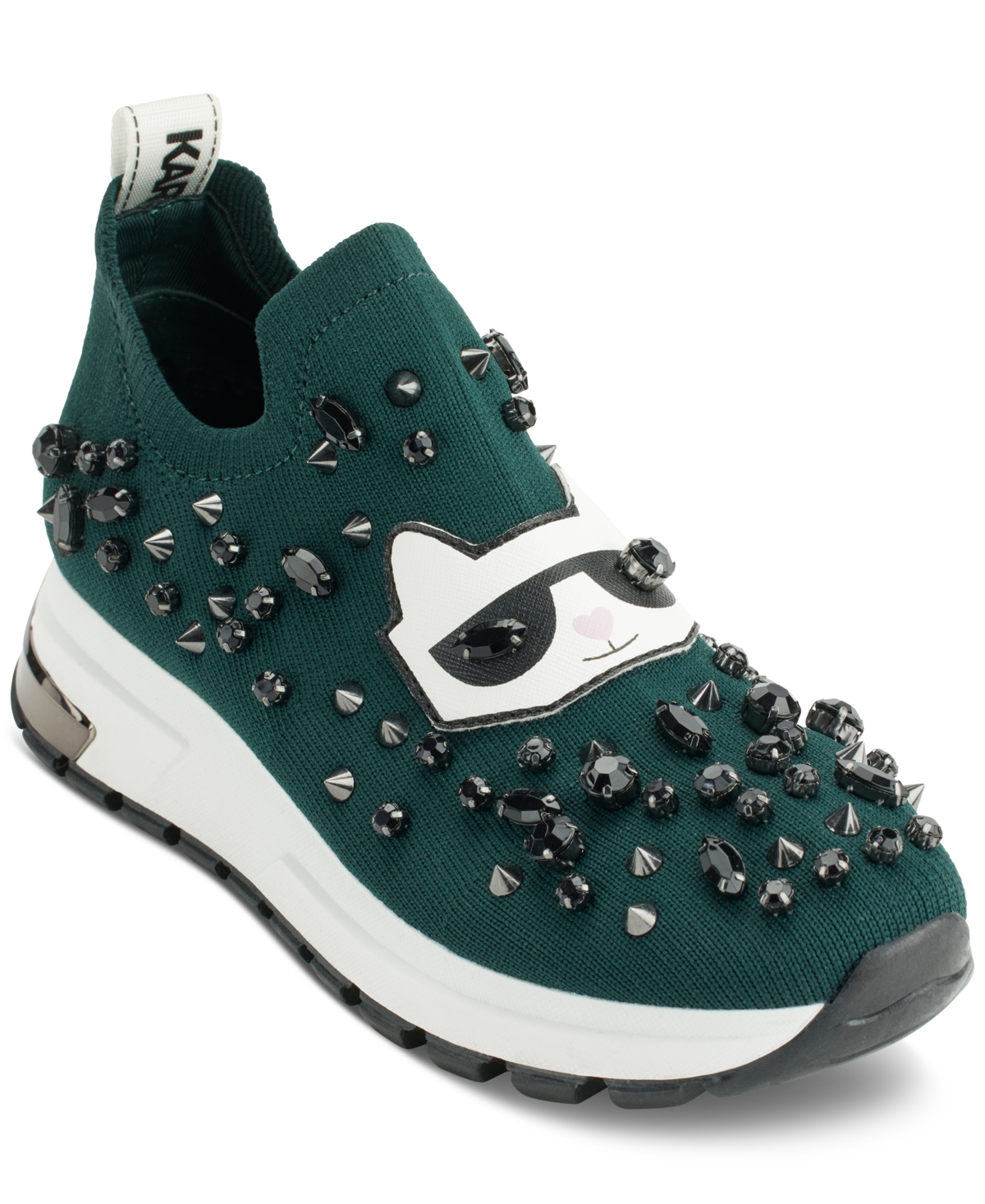 Shop Karl Lagerfeld Women's Malna Embellished Pull-on Sneakers In Forest Green
