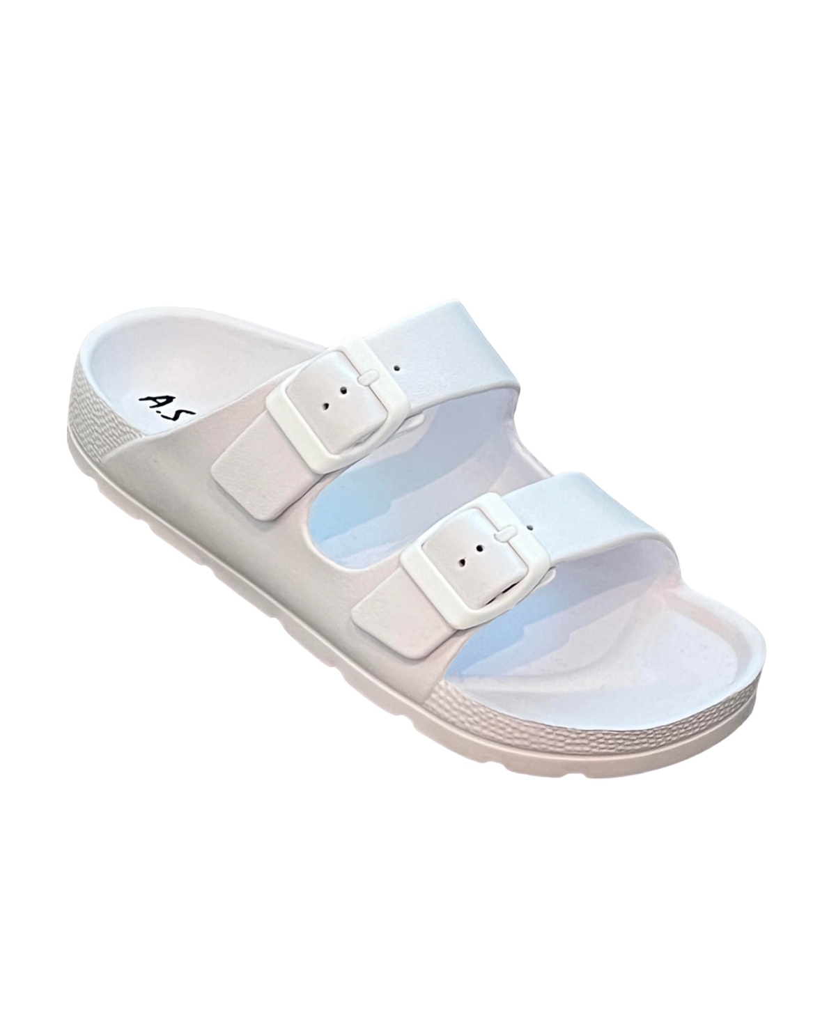 Comfort Slides Double Buckle Adjustable Scooby Flat Sandals - Grey