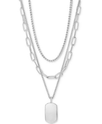 3-Row Chain Pendant Necklace, 16" to 19" + 2" extender