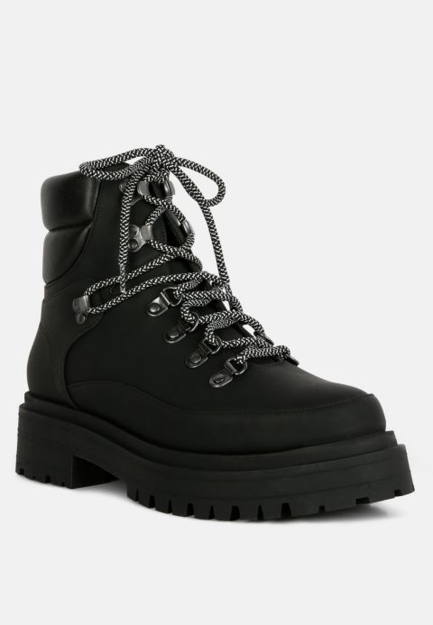 Женские ботинки London Rag Womens Goliath Lace Up Chunky Biker Boots