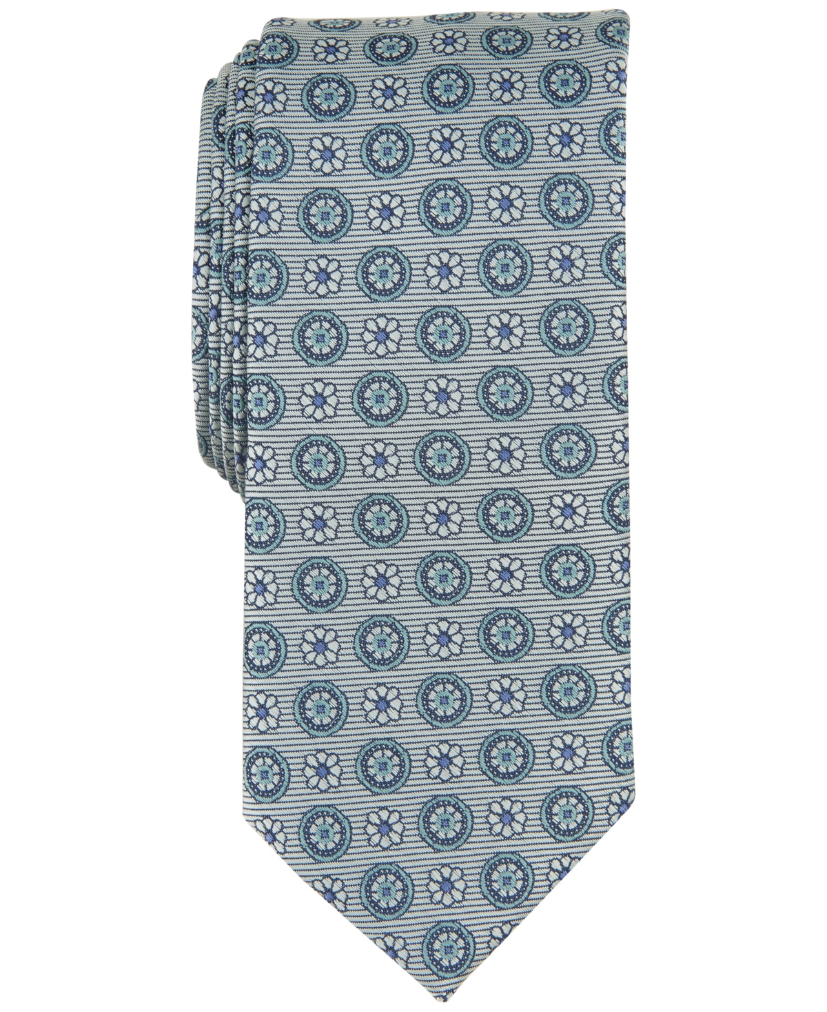 Shop Bar Iii Men's Aiken Medallion Tie, Created For Macy's In Green