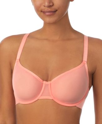 DKNY Women's Soft Tech Unlined Demi Bra - Beautiful Lace Bra With Adjustable Straps & Moderate Support