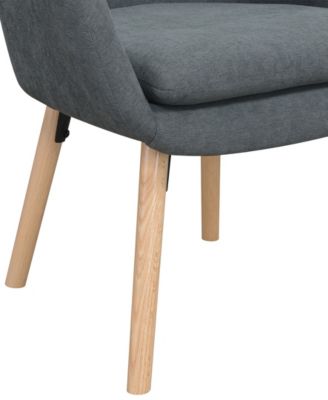 25.25" Faux Linen Charlotte Wingback Accent Armchair