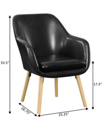 25.25" Faux Leather Charlotte Wingback Upholstered Accent Armchair