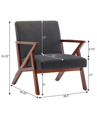 28.5" Polyester Cliff Mid-Century Modern Accent Armchair