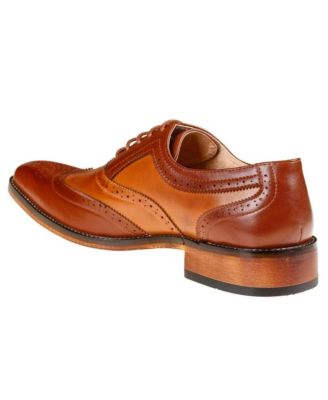 Men's Two Tone Wing Tip Oxford Dress Shoes