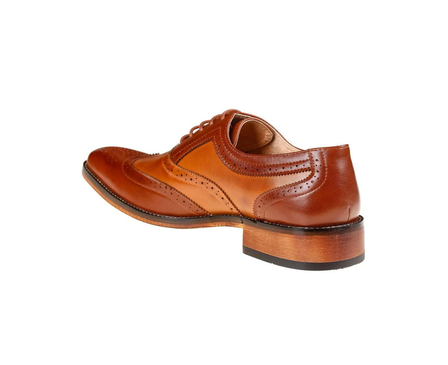 Men's Two Tone Wing Tip Oxford Dress Shoes