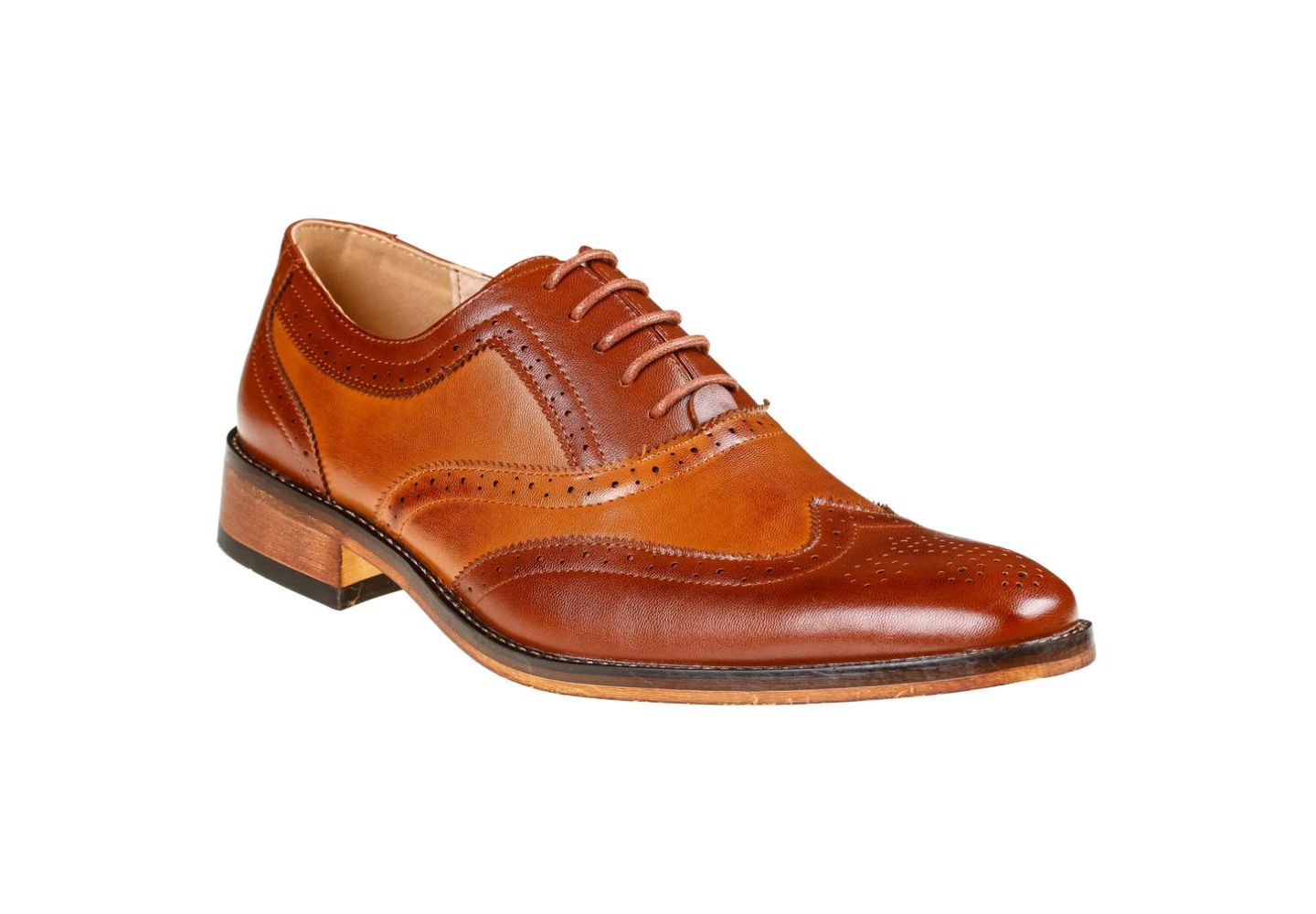 Обувь Gino Vitale Men's Two Tone Wing Tip Oxford Dress Shoes, цвет: Коричневый / Рыжевато-коричневый — фото 1