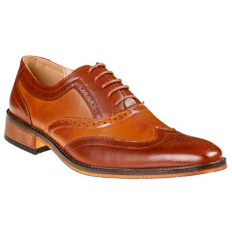 Обувь Gino Vitale Men's Two Tone Wing Tip Oxford Dress Shoes, цвет: Коричневый / Рыжевато-коричневый