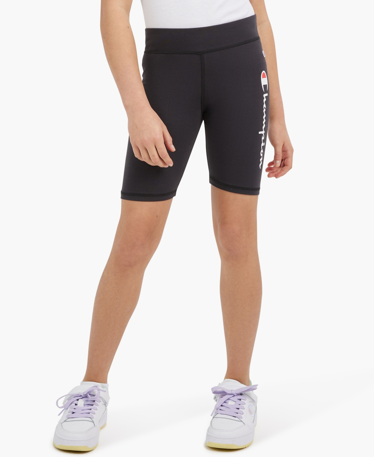 Shop Champion Big Girls 7" Bike Comfort Shorts In Black