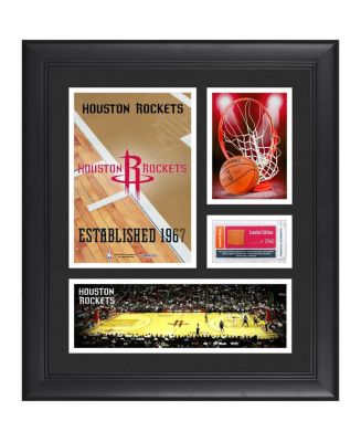 Houston Rockets Framed 15'' x 17'' Team Logo Collage with Team-Used ...