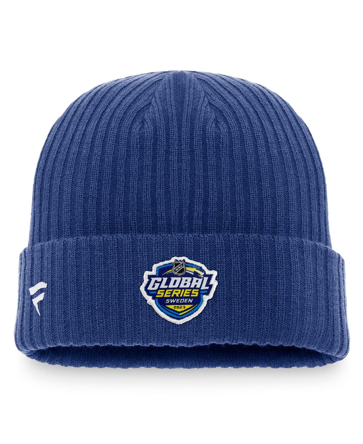 Shop Fanatics Men's  Blue Toronto Maple Leafs 2023 Nhl Global Series Sweden Cuffed Knit Hat