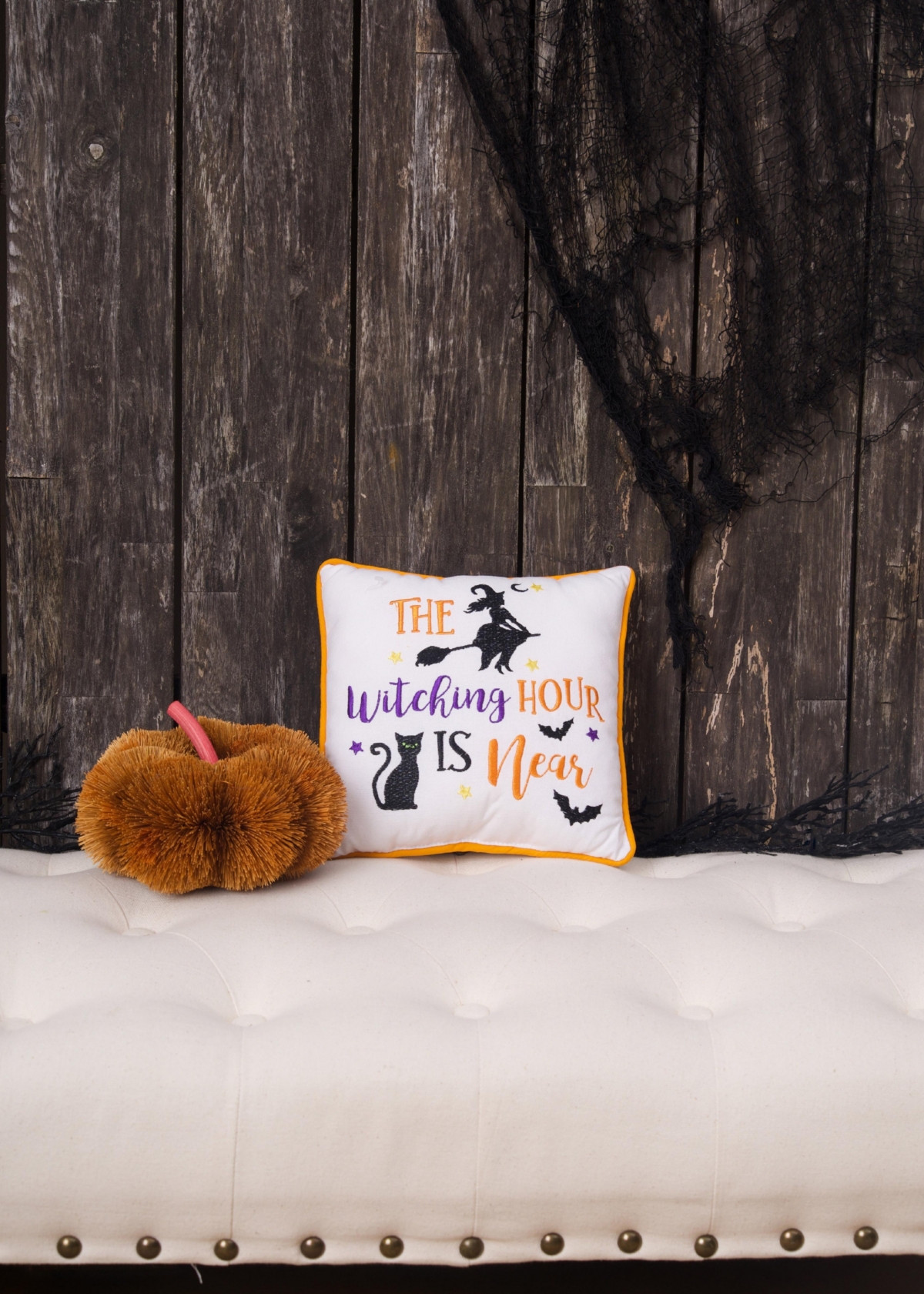 10" x 10" The Witching Hour Halloween Pillow