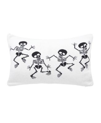 Dancing Skeletons Cotton Blend Halloween Accent Throw Pillow 16" x 24"