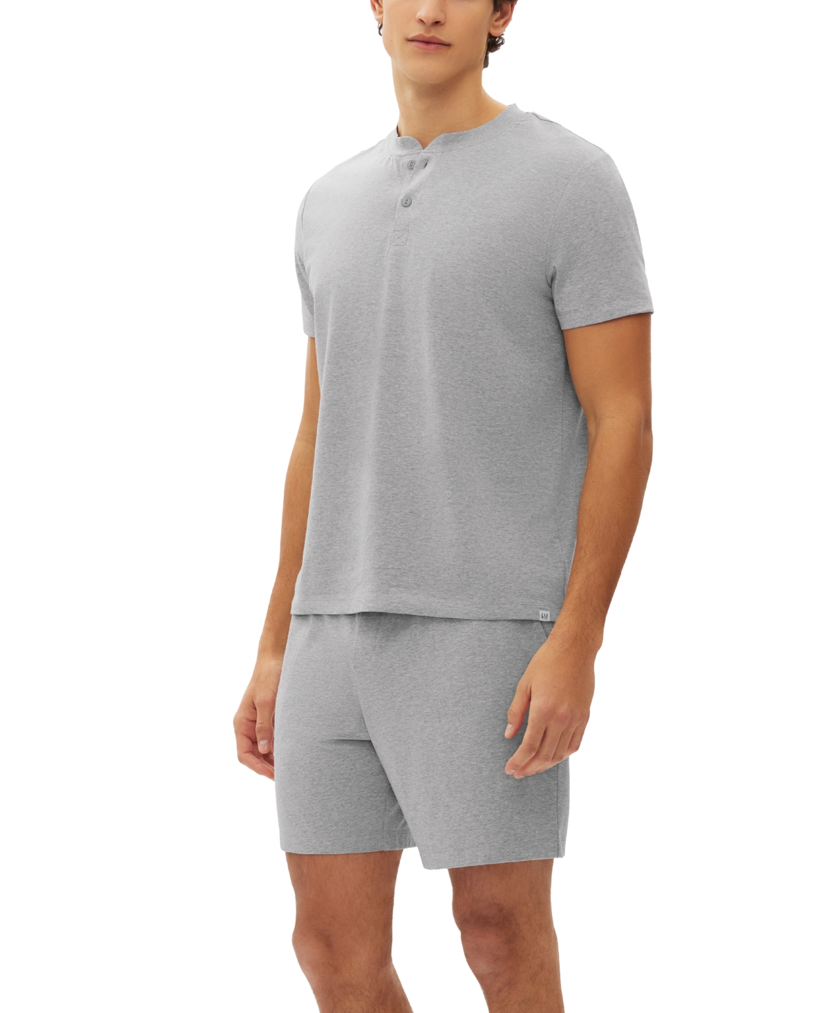 Shop Gap Men's 2-pc. Heathered Henley Shirt & Shorts Pajama Set In Assorted