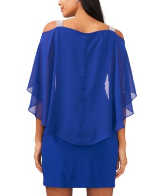 Petite Ruched Cape Dress