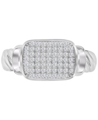 Macy's - Cubic Zirconia Rectangular Cluster Twist Rope Statement Ring