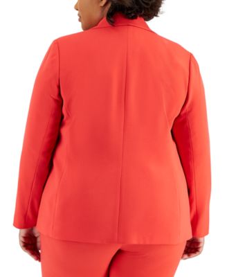 Plus Size Peak-Lapel Two-Button Blazer