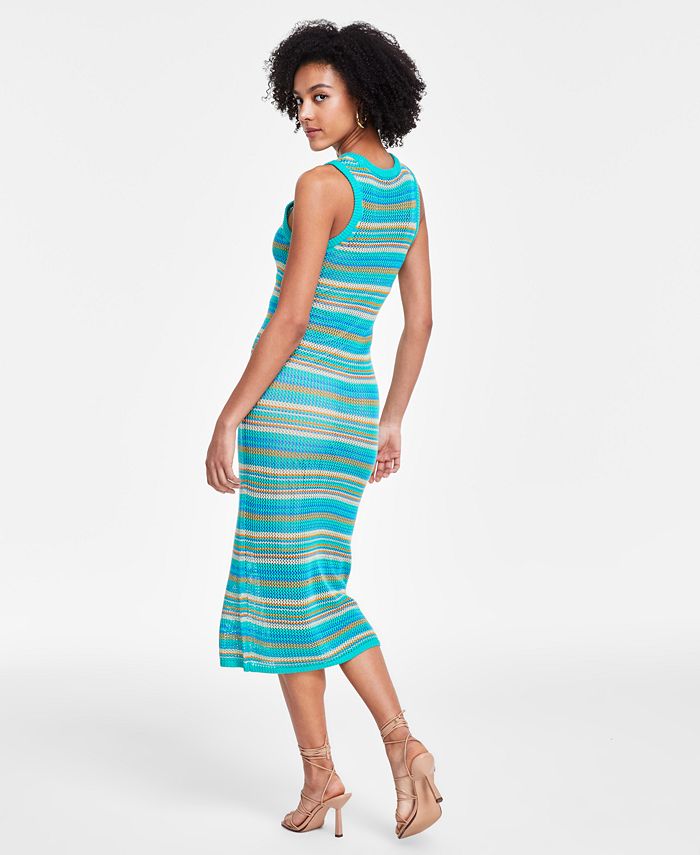 Bar III Women's Striped Crochet Bodycon Dress, Created for Macy's - Macy's