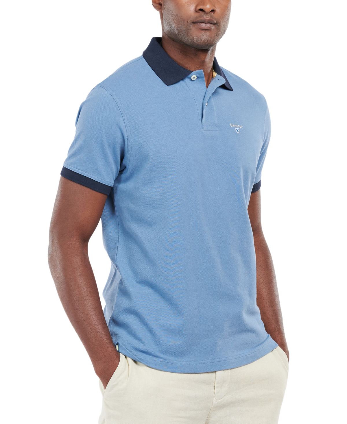Barbour Lynton Mens Polo Shirt In Force Blue