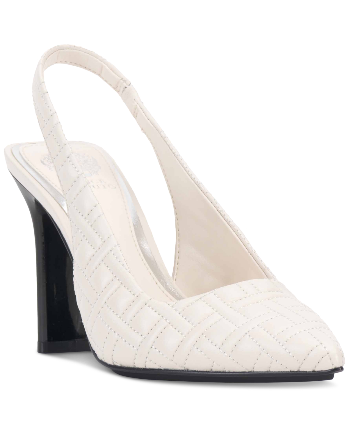 Shop Vince Camuto Women's Baneet Quilted Slingback Pumps In Coconut Cream Leather