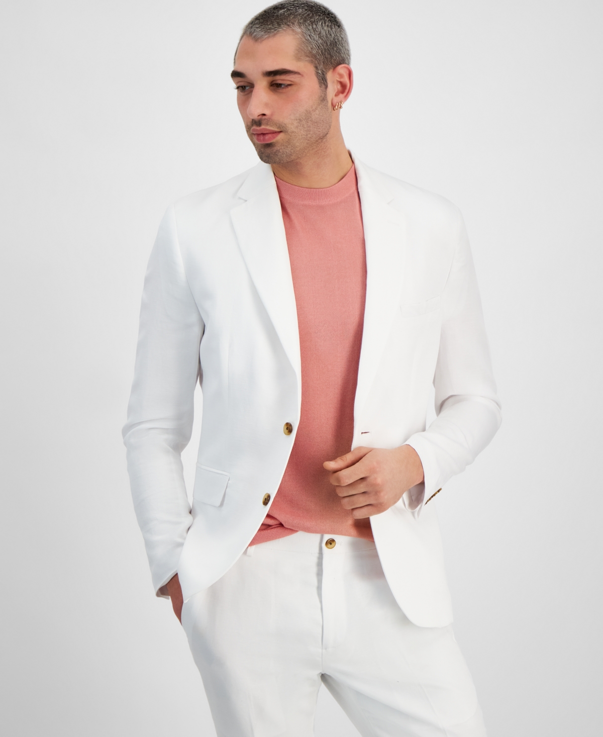 Inc International Concepts Men's Luca Slim Fit Blazer, Created For Macy's In Bright White