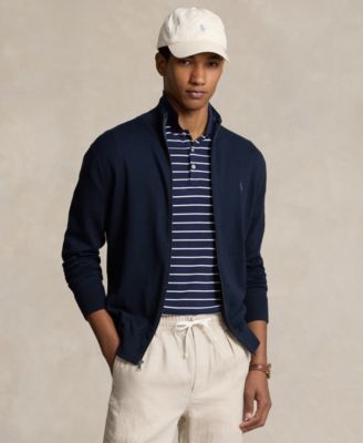 폴로 랄프로렌 Polo Ralph Lauren Mens Cotton Full-Zip Sweater,헌터 Hunter Navy/winter Navy Htr