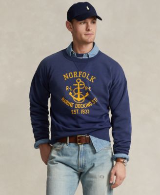 폴로 랄프로렌 Polo Ralph Lauren Mens Vintage-Fit Fleece Graphic Sweatshirt,Dark Cobalt