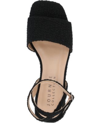 Women's Adleey Ankle Strap Tweed Block Heel Sandals