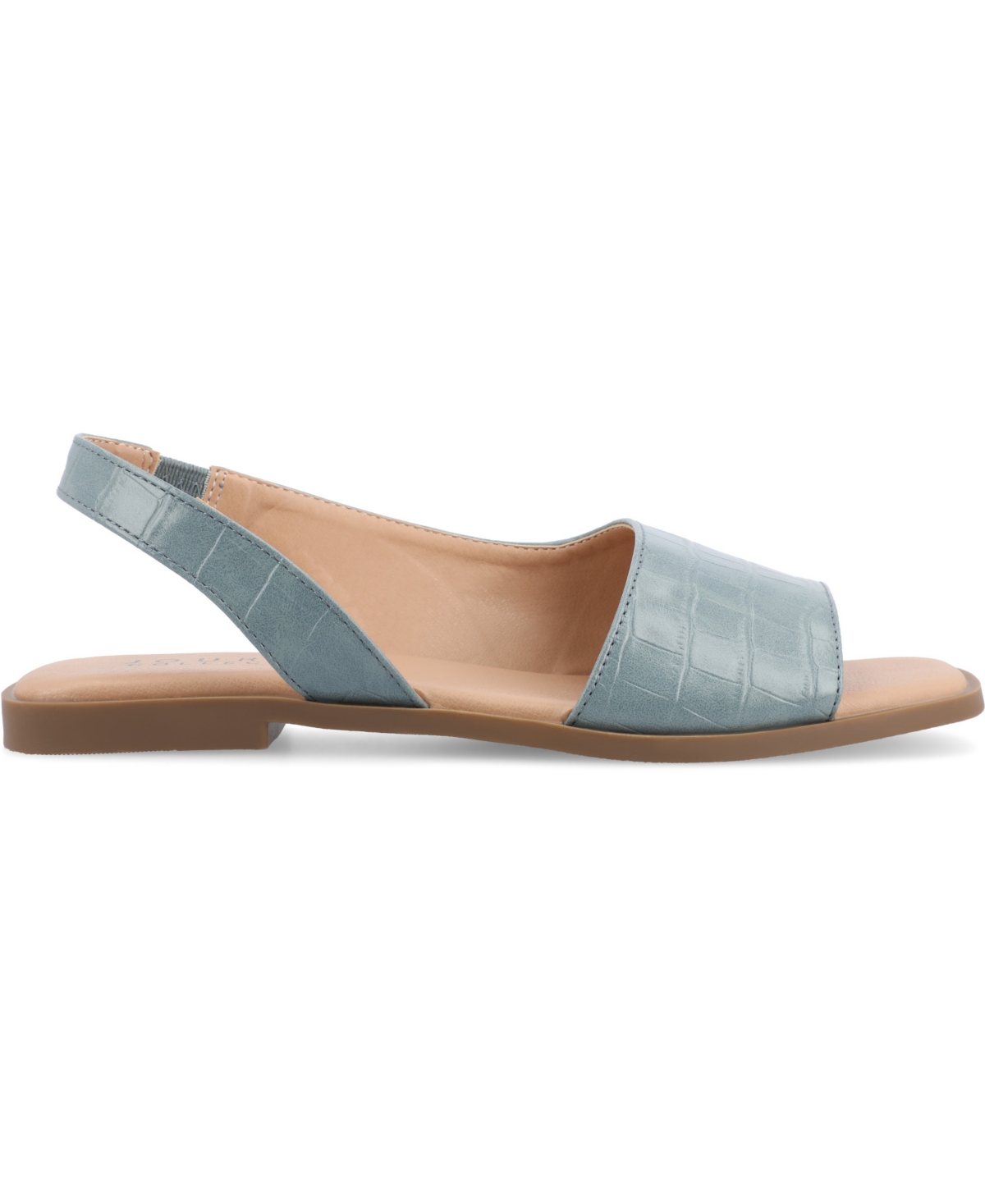 Journee Collection Women's Brinsley Slingback D'orsay Flat Sandals In Blue Croco