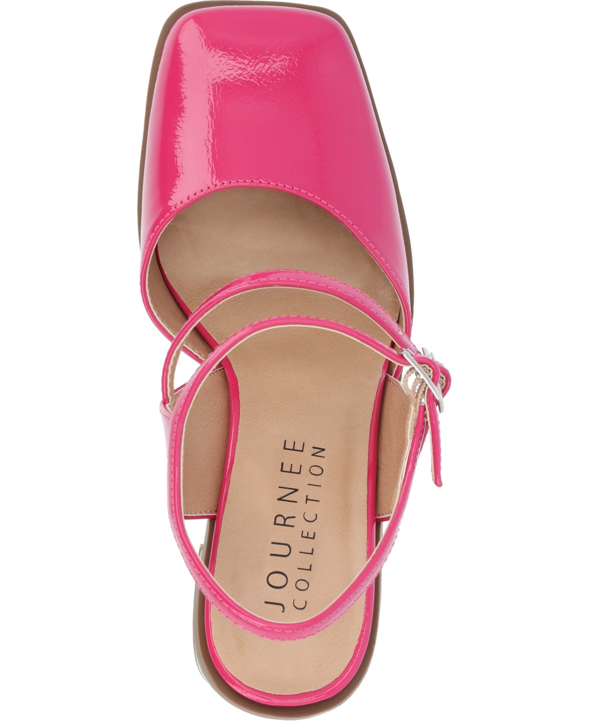 Journee Collection Caisey Double Strap Mary Jane Pump In Pink Patent