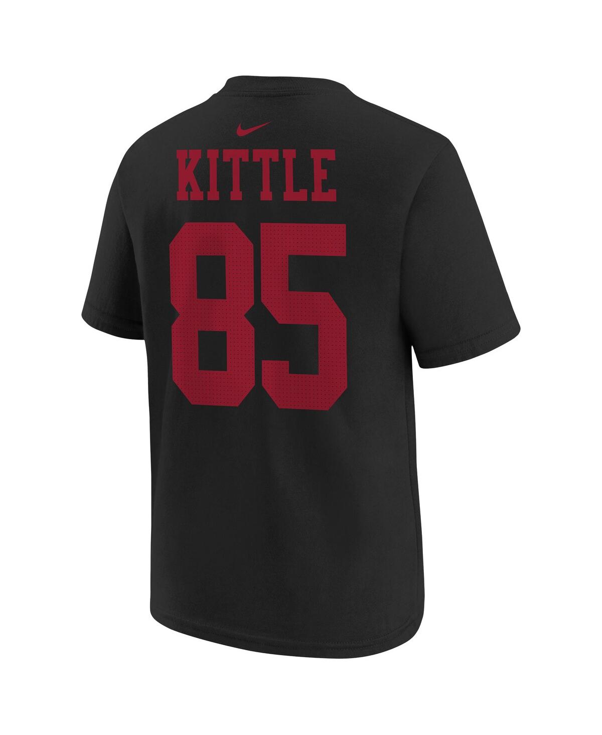 Shop Nike Big Boys  George Kittle Black San Francisco 49ers Super Bowl Lviii Player Name And Number T-shir