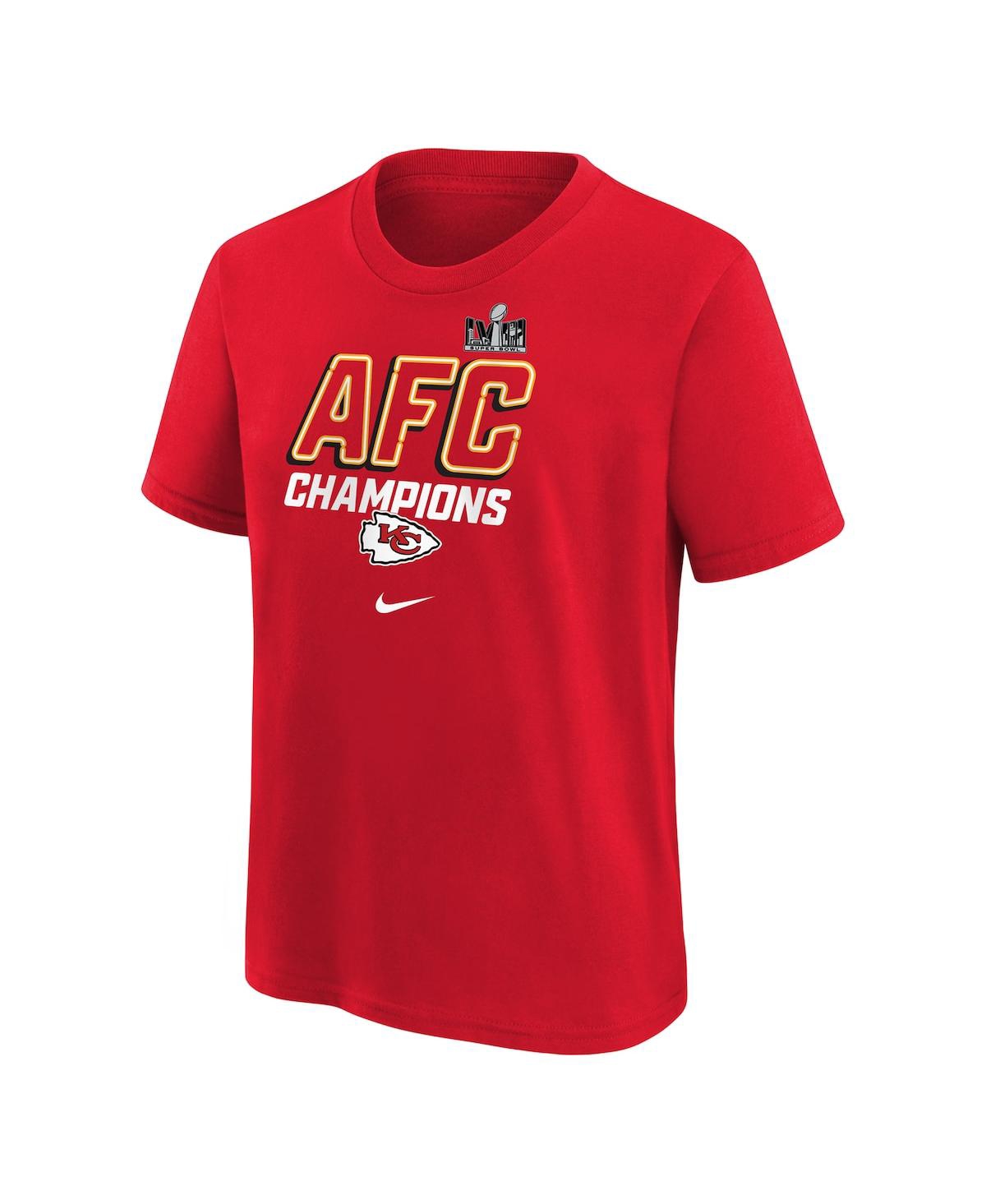 Shop Nike Big Boys  Red Kansas City Chiefs 2023 Afc Champions Iconic T-shirt
