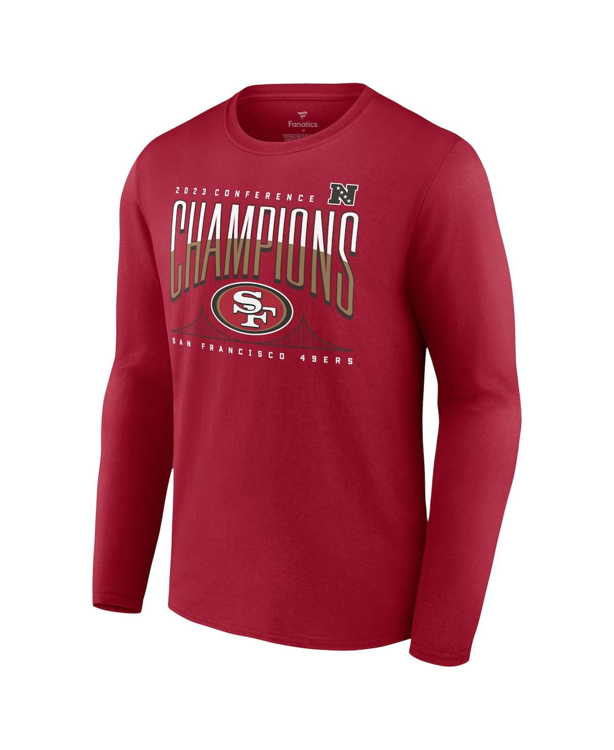 Fanatics Branded Scarlet San Francisco 49ers 2023 Nfc Champions Hometown Not Done Long Sleeve T-shir In Scarlet