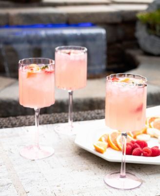 Scalloped Rim Fluted Wine Glasses, Set of 4