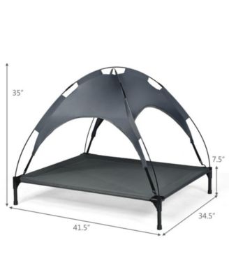 Portable Elevated Outdoor Pet Bed with Removable Canopy Shade