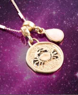 Zodiac Coin Genuine Teardrop Charm Necklace