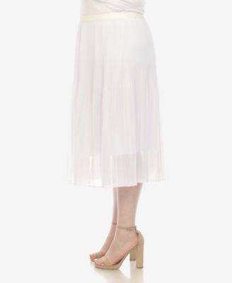 Plus Size Pleated Chiffon Midi Skirt