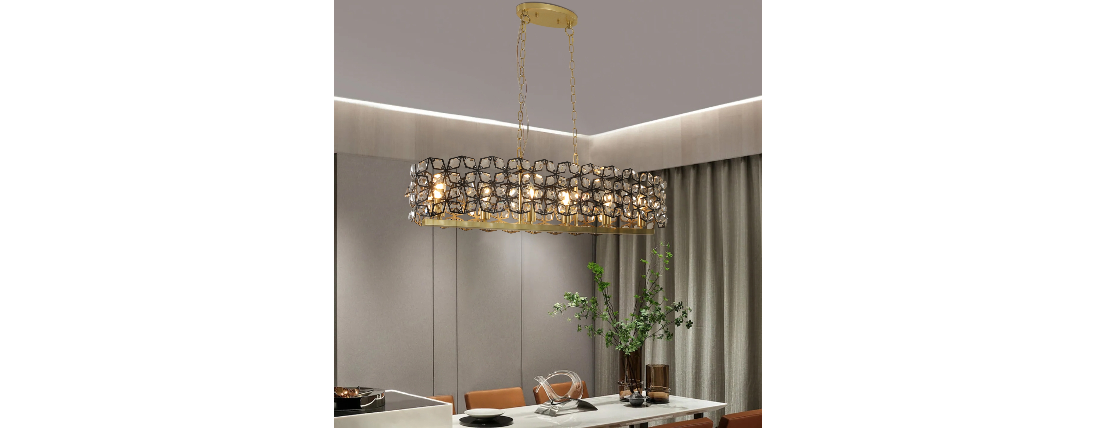 Streamdale Modern Oval Crystal Chandelier