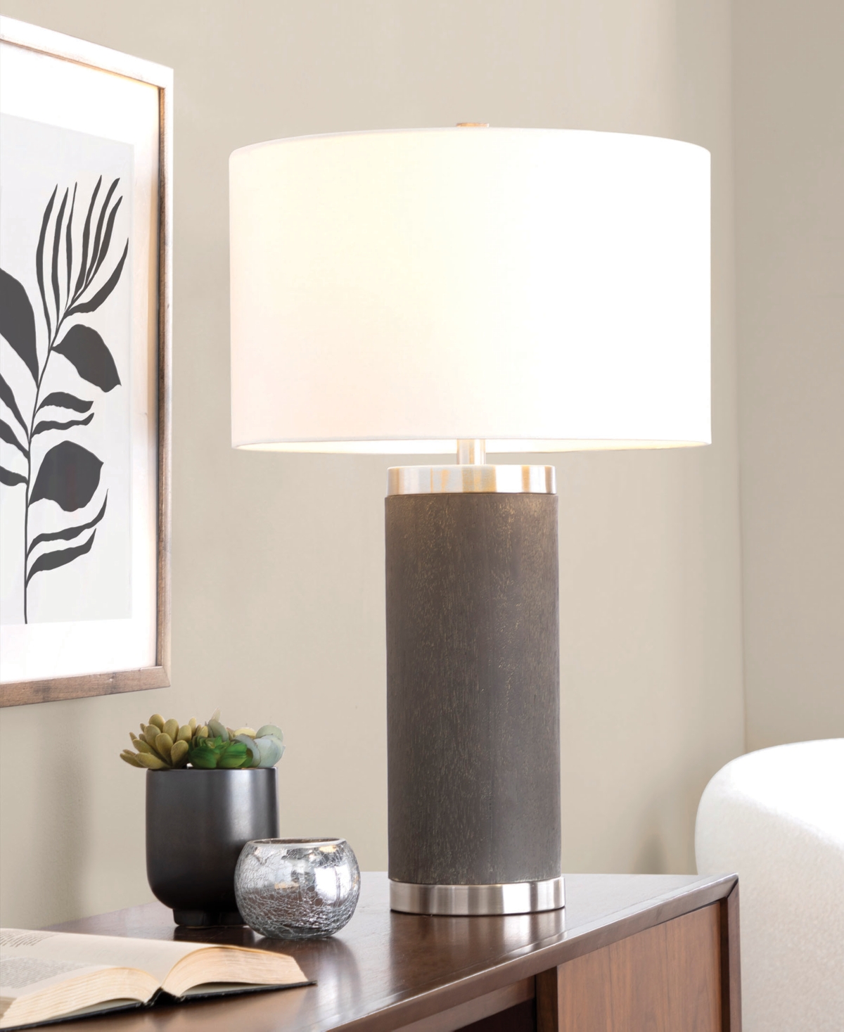Shop Lumisource Cylinder 26.5" Polyresin Table Lamp In Multi