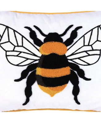 Spring Summer Bumble Bee Tufted Accent Pillow, 14" x 18"