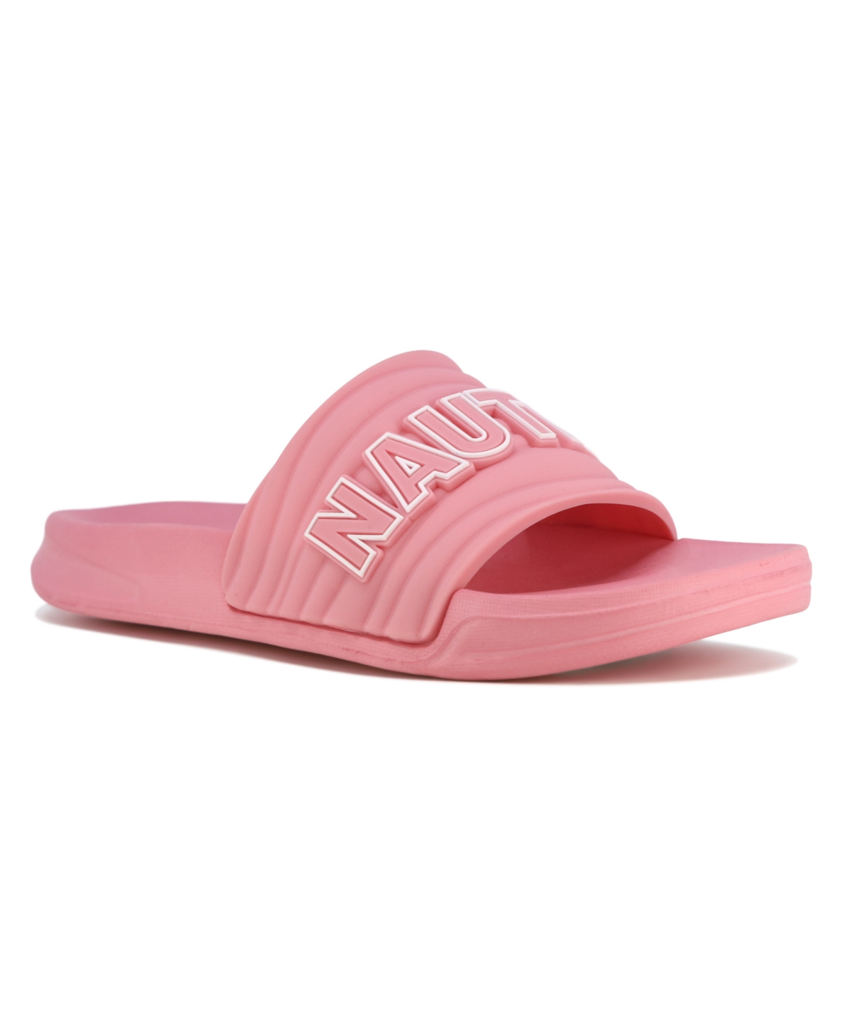 Shop Nautica Little And Big Girls Loch Pool Slip On Slides In Peony White