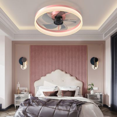 Thin Pink Dimmable LED Ceiling Fans