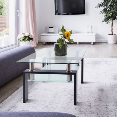 Modern Glass Coffee Table Set for Living Room