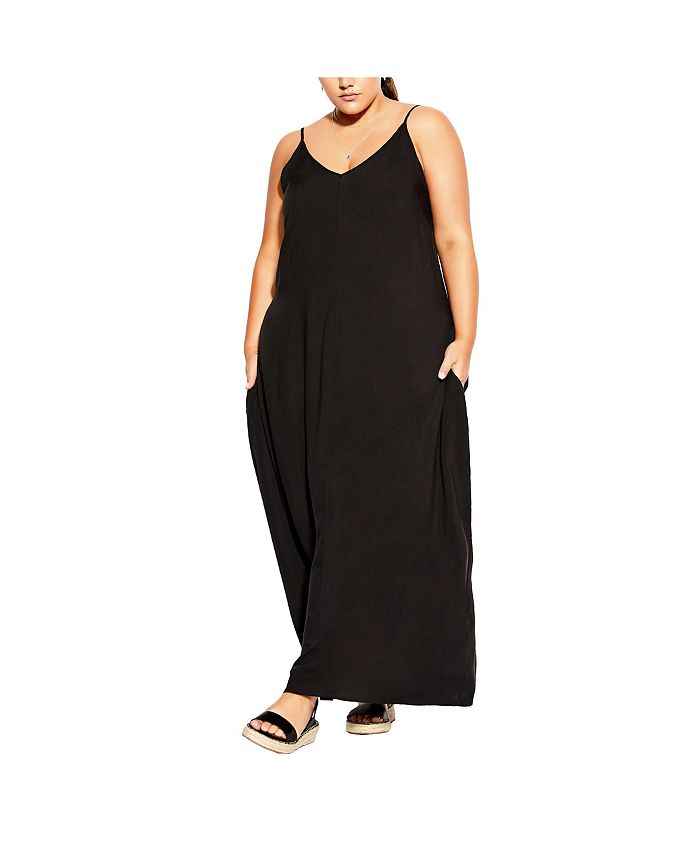 CITY CHIC Plus Size V Neck Maxi Dress - Macy's